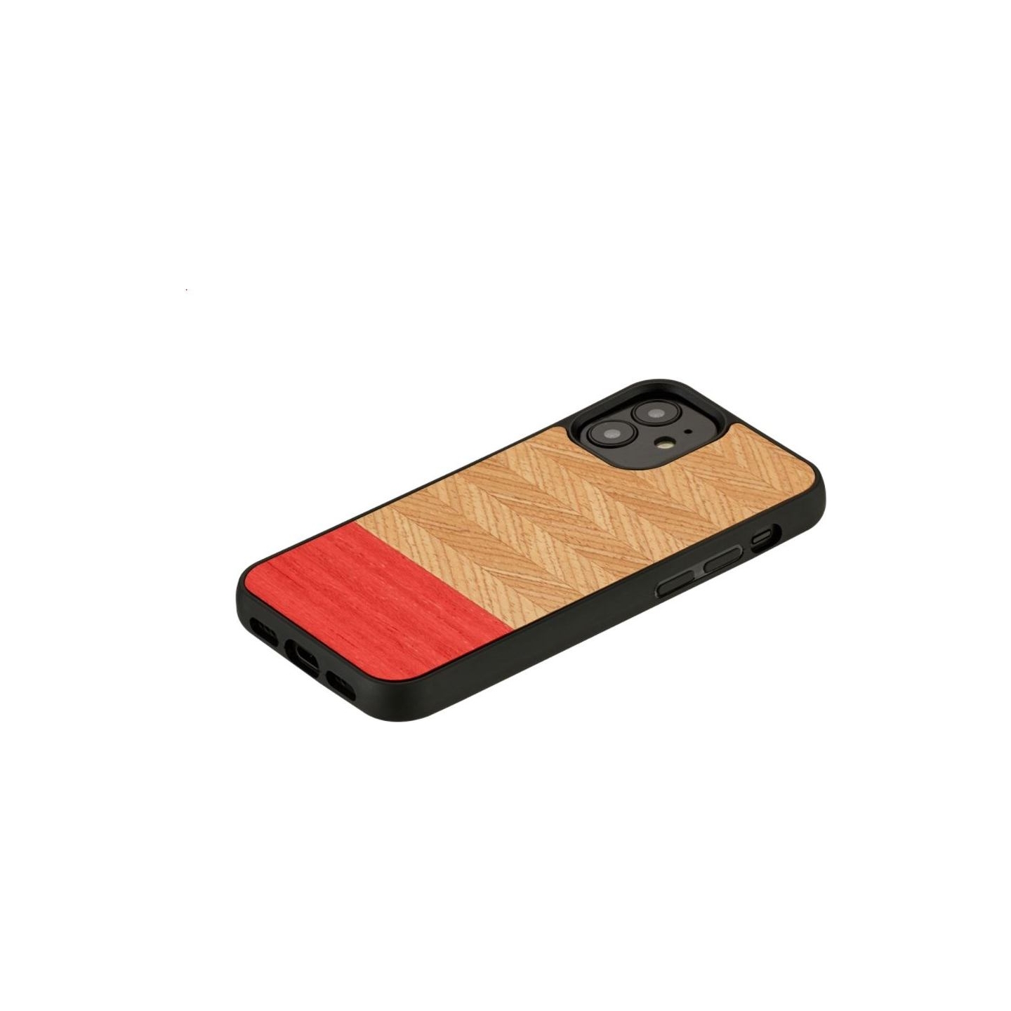 Man&Wood case for iPhone 12 mini herringbone azalea black