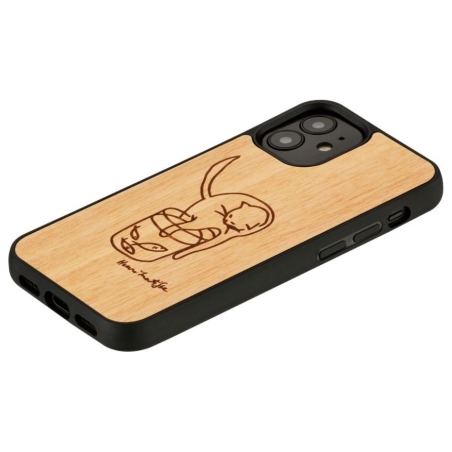 Man&Wood case for iPhone 12 mini cat with red fish