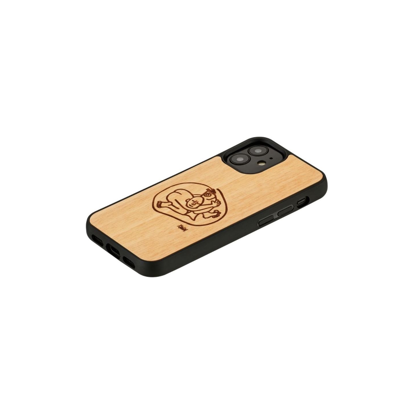 Man&Wood case for iPhone 12 mini child with fish