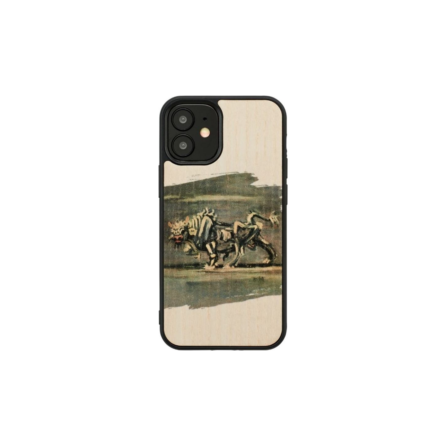 Man&Wood case for iPhone 12 mini white bull