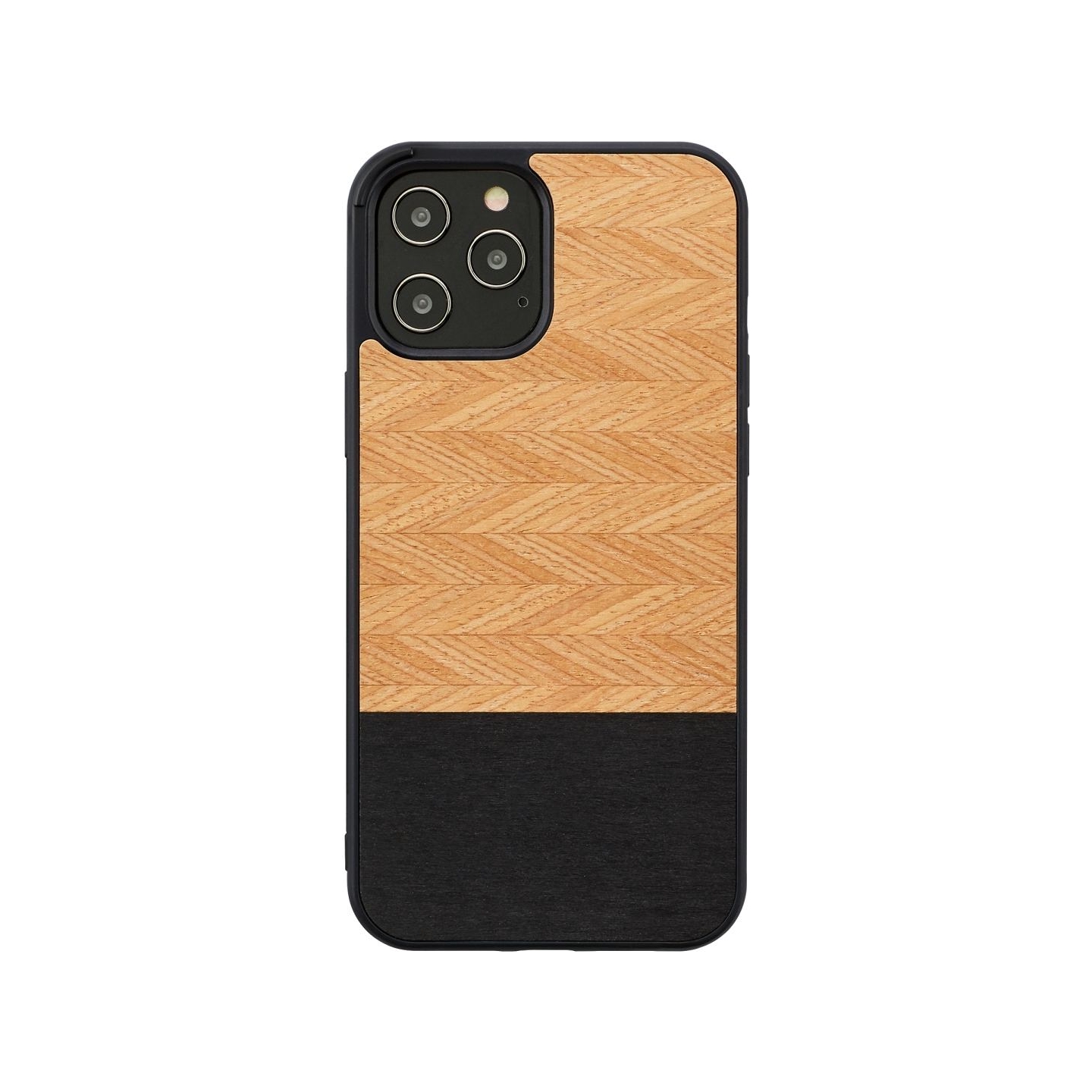 Man&Wood case for iPhone 12/12 Pro herringbone nero black