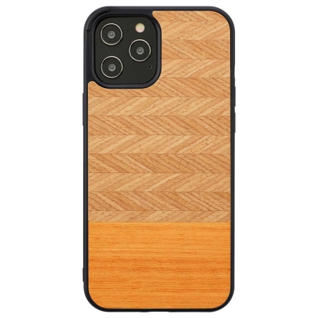 Man&Wood case for iPhone 12/12 Pro herringbone arancia black
