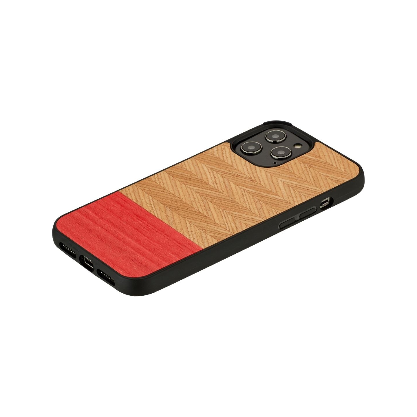 Man&Wood case for iPhone 12/12 Pro herringbone azalea black