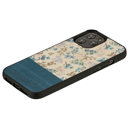 Man&Wood case for iPhone 12/12 Pro blue flower black