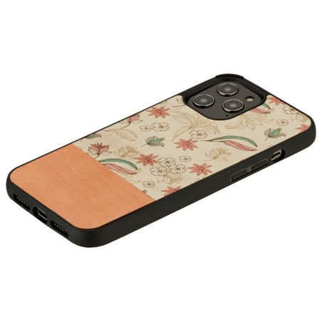 Man&Wood case for iPhone 12/12 Pro pink flower black