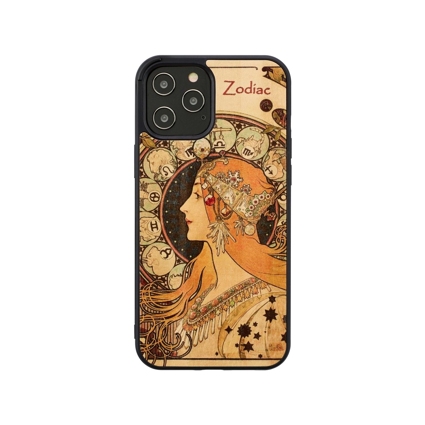 Man&Wood case for iPhone 12/12 Pro zodiac black
