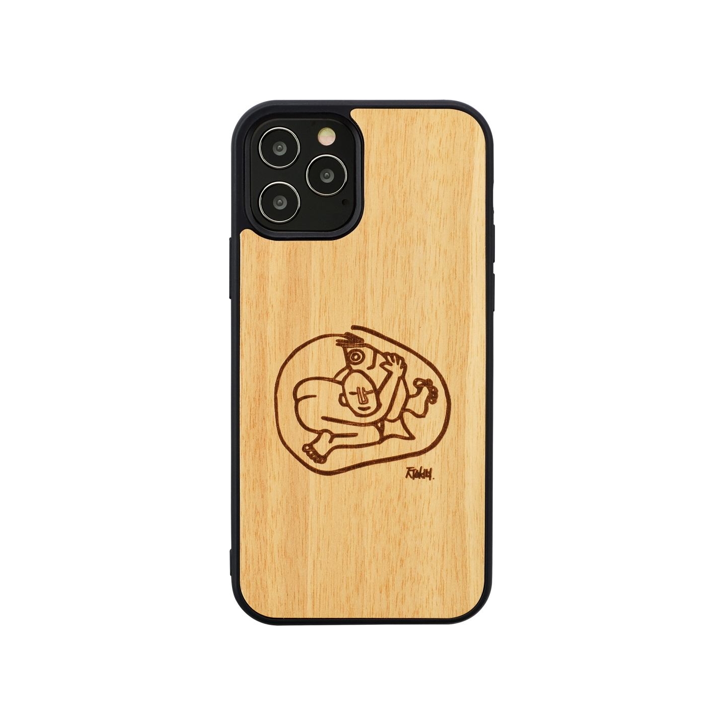 Man&Wood case for iPhone 12/12 Pro child with fish
