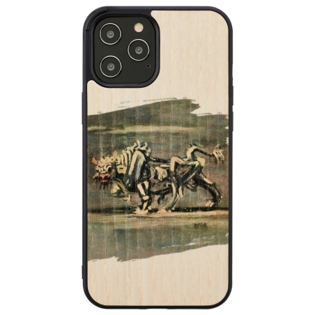 Man&Wood case for iPhone 12/12 Pro white bull