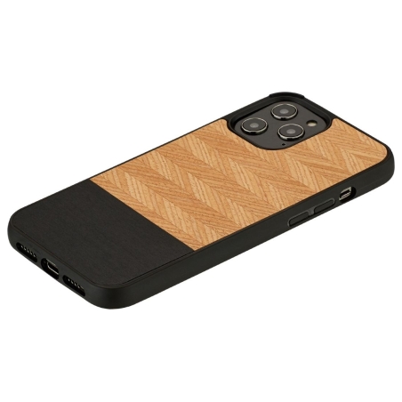 Man&Wood case for iPhone 12 Pro Max herringbone nero black