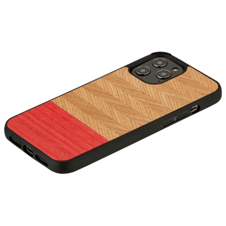Man&Wood case for iPhone 12 Pro Max herringbone azalea black