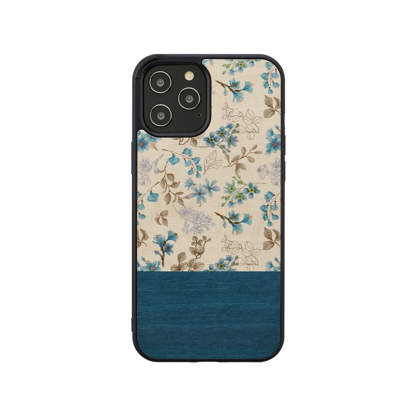 Man&Wood case for iPhone 12 Pro Max blue flower black