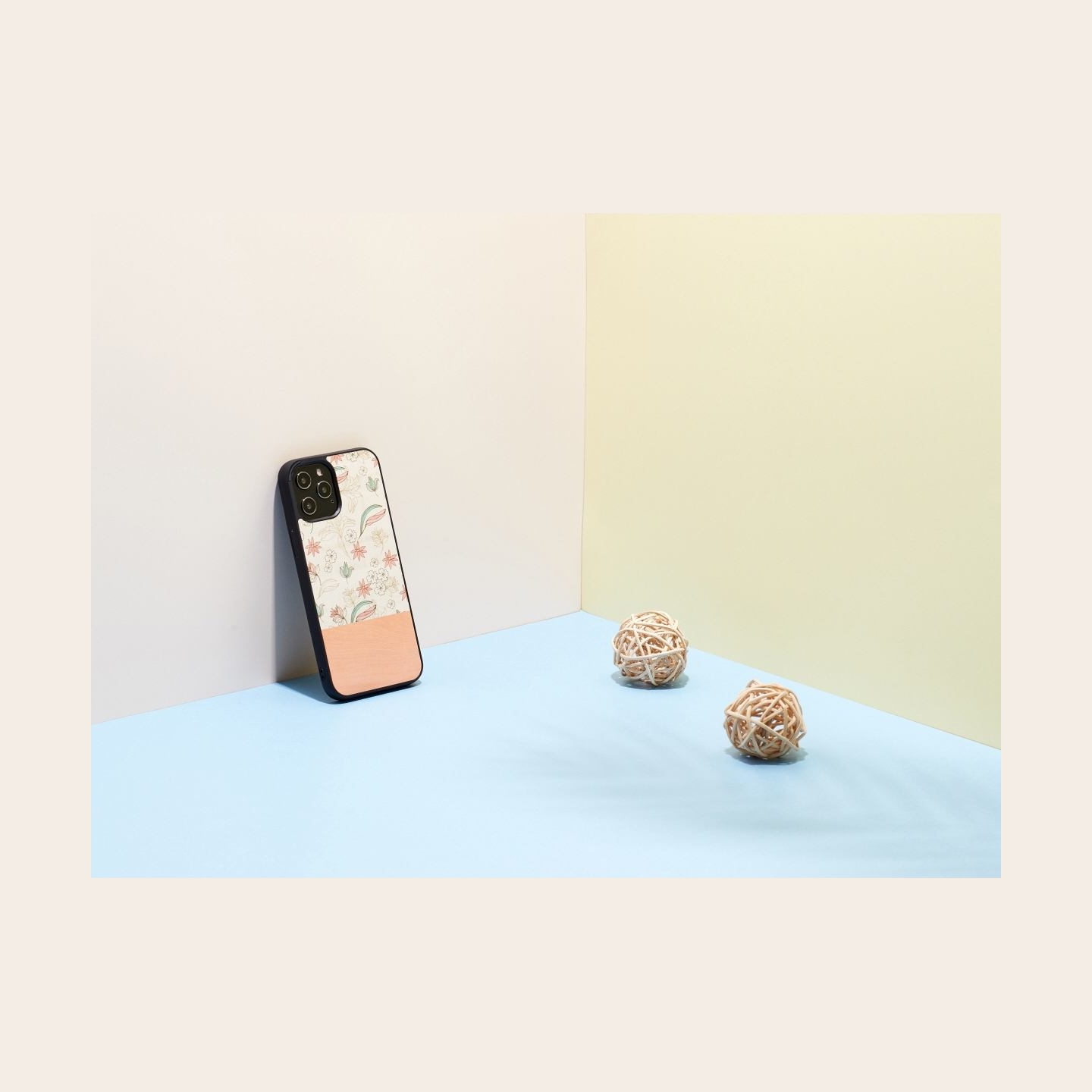 Man&Wood case for iPhone 12 Pro Max pink flower black