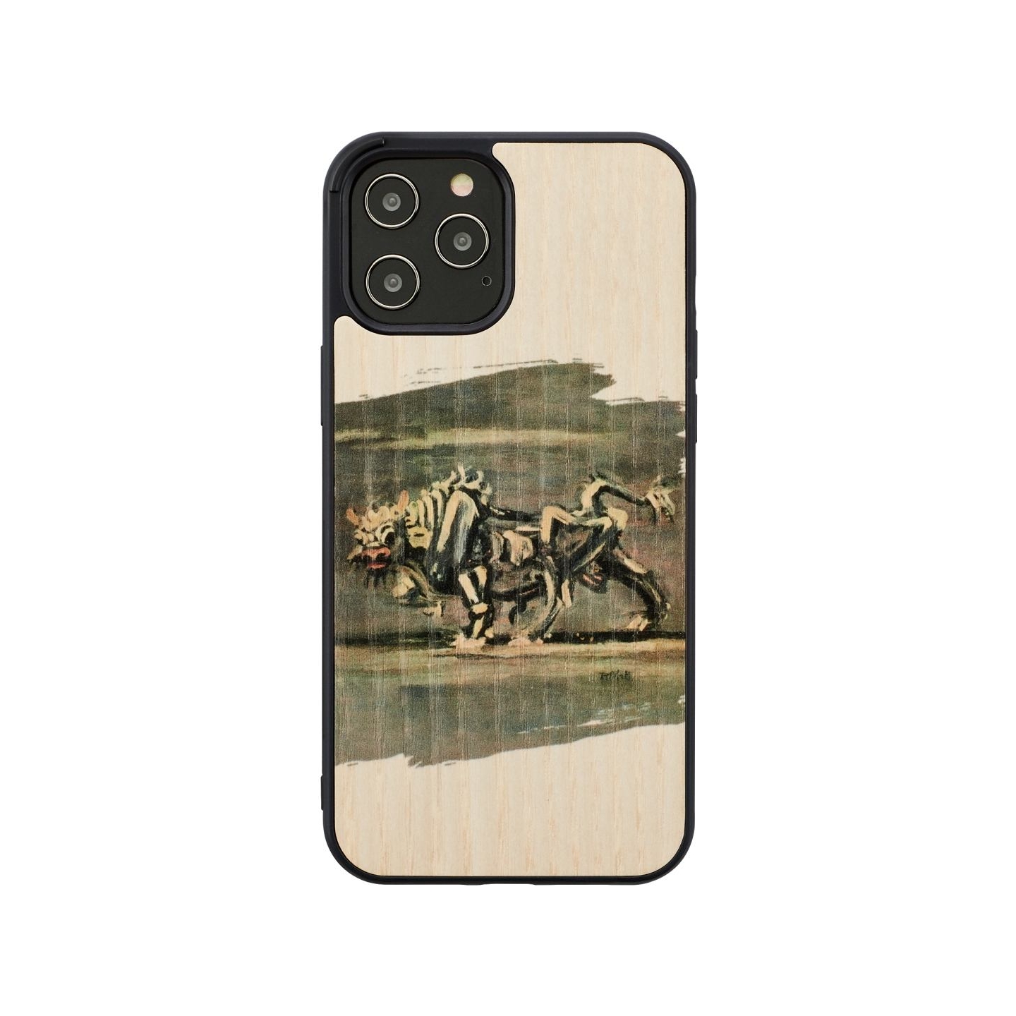 Man&Wood case for iPhone 12 Pro Max white bull
