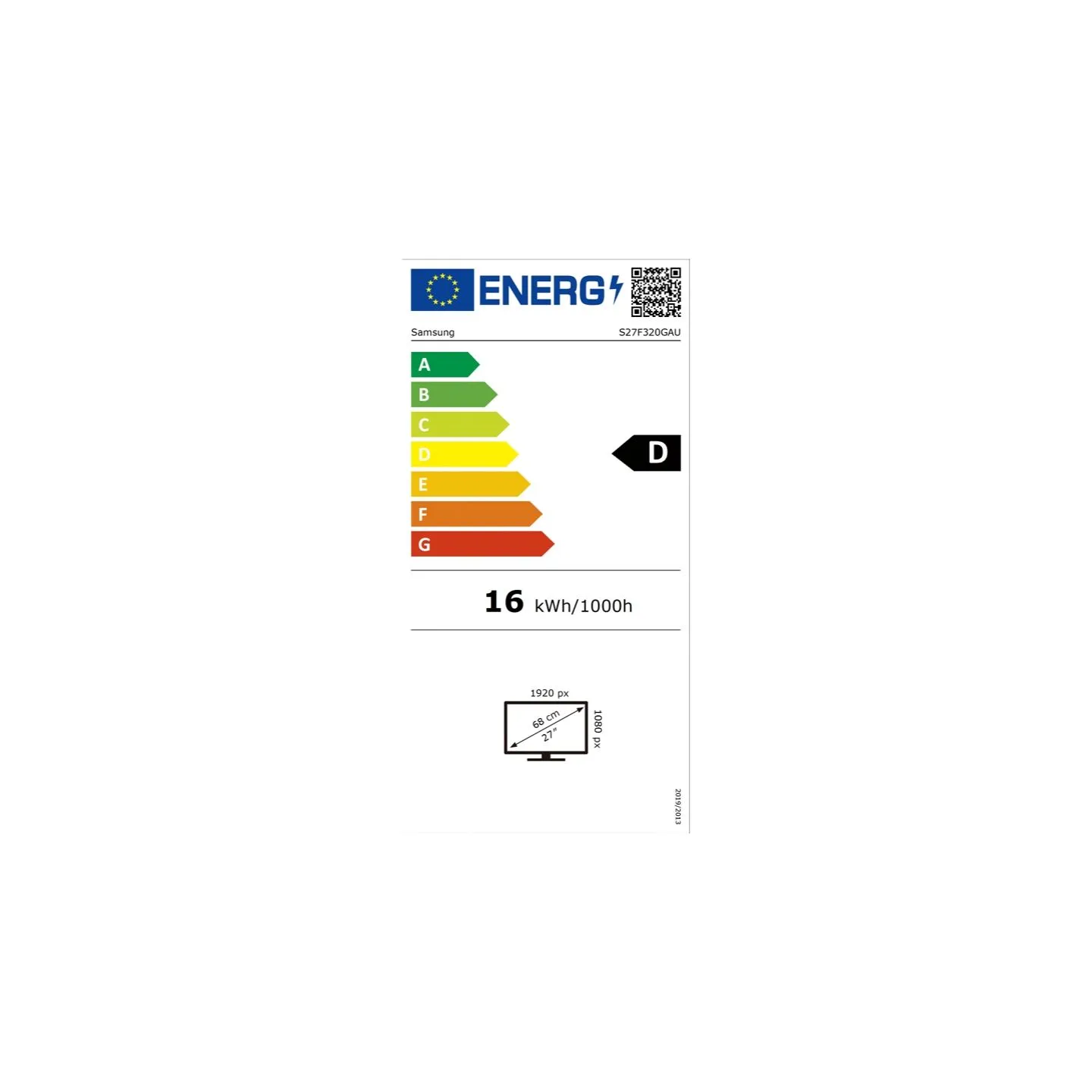 Samsung Monitor 27 inches S32GF IPS 1920x1080 FHD 120Hz 16:9 2xHDMI 5-ms LS27F320GAUXEN