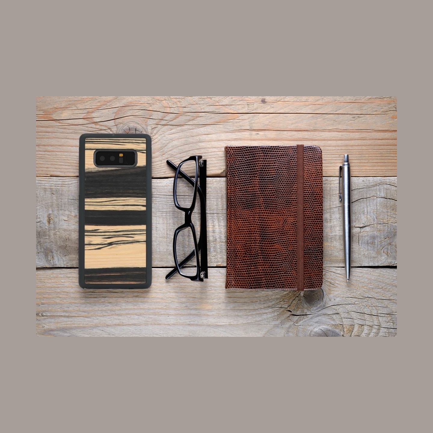 Man&Wood SmartPhone case Galaxy Note 8 white ebony black