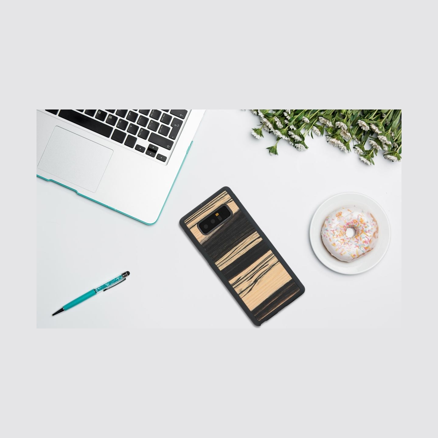 Man&Wood SmartPhone case Galaxy Note 8 white ebony black