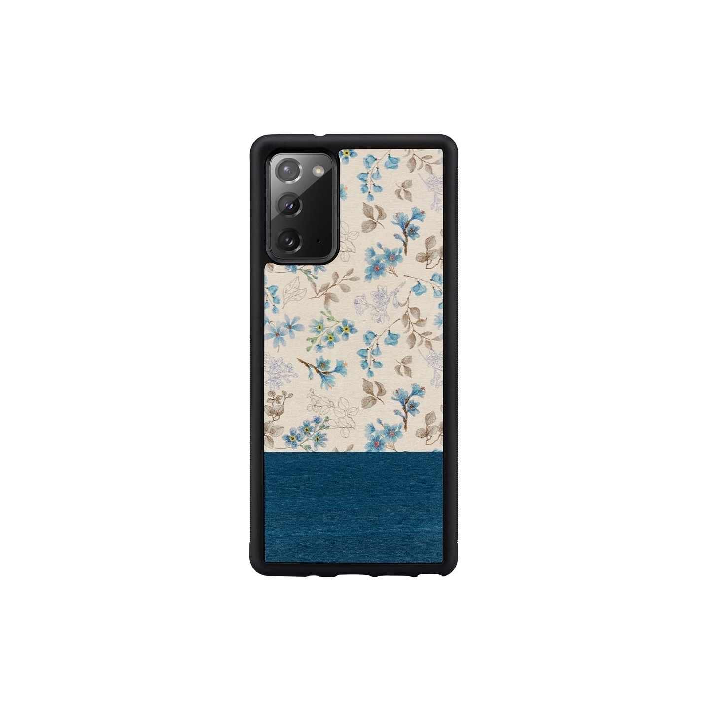 Man&Wood case for Galaxy Note 20 blue flower black