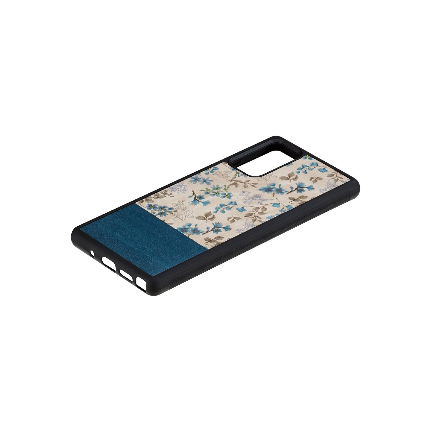 Man&Wood case for Galaxy Note 20 blue flower black