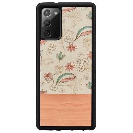 Man&Wood case for Galaxy Note 20 pink flower black