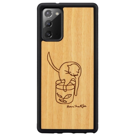 Man&Wood case for Galaxy Note 20 cat with fish