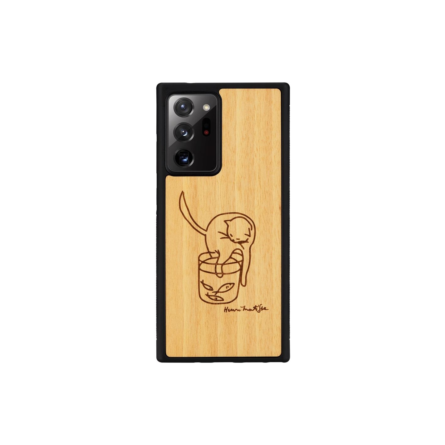 Man&Wood case for Galaxy Note 20 Ultra cat with fish