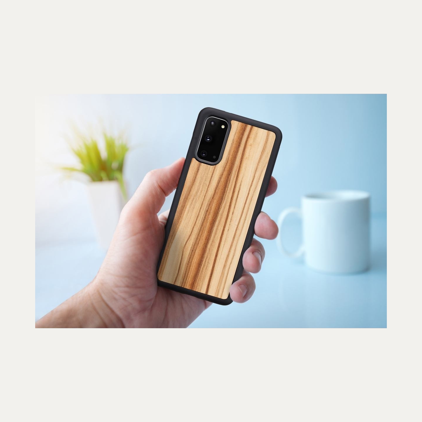 Man&Wood case for Galaxy S20 cappuccino black
