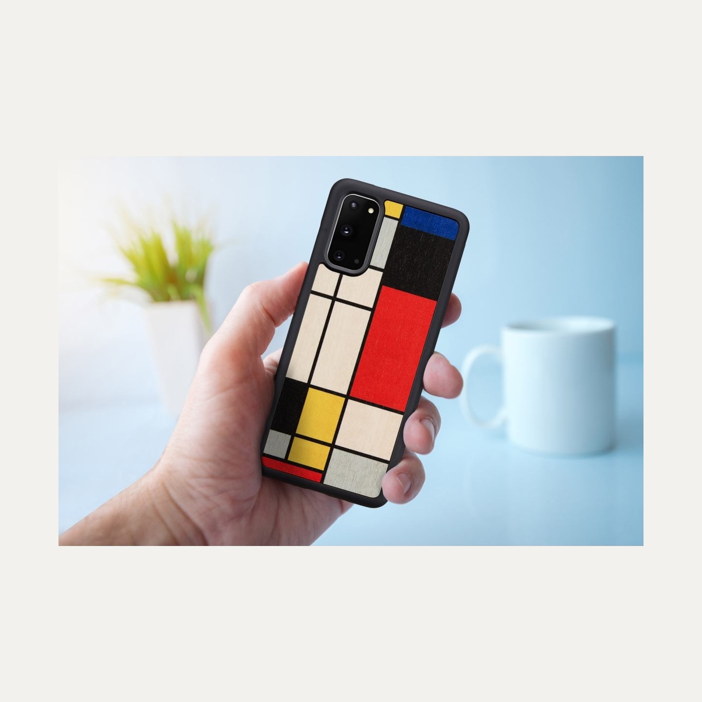 Man&Wood case for Galaxy S20 mondrian wood black