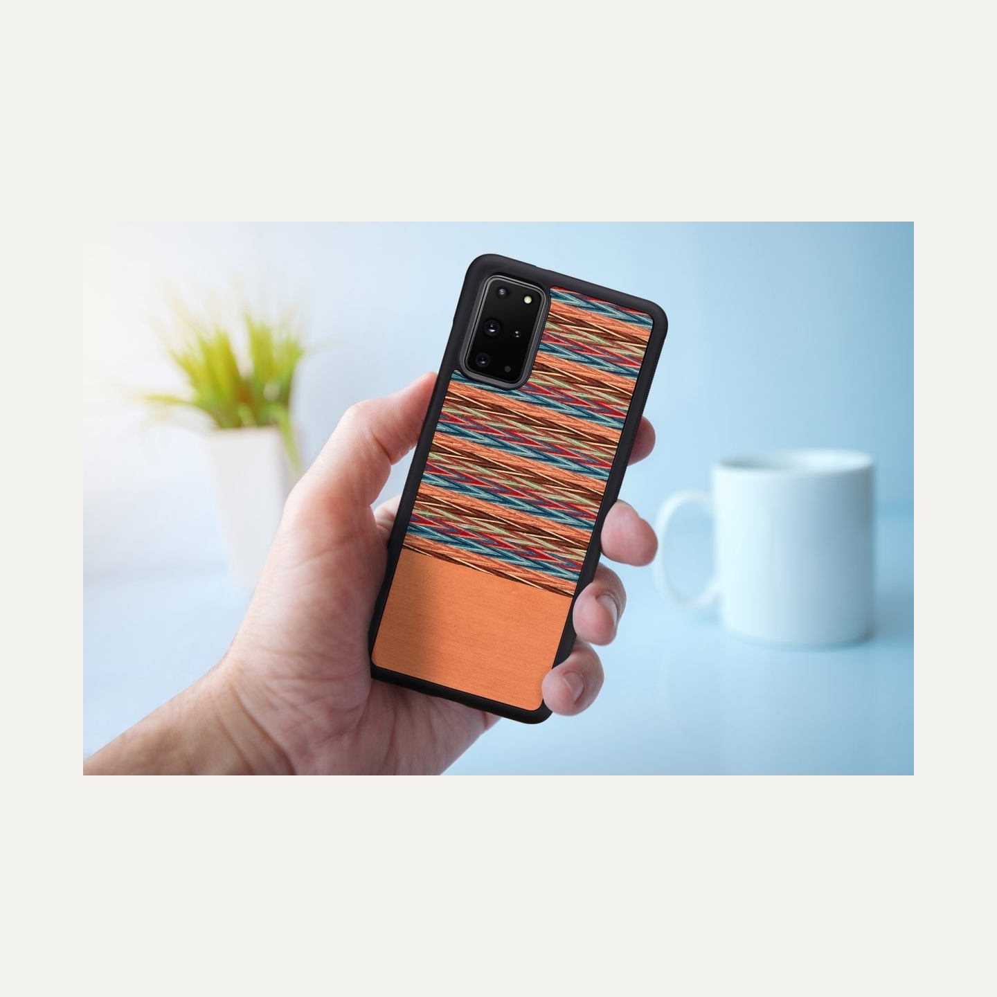 Man&Wood case for Galaxy S20+ browny check black