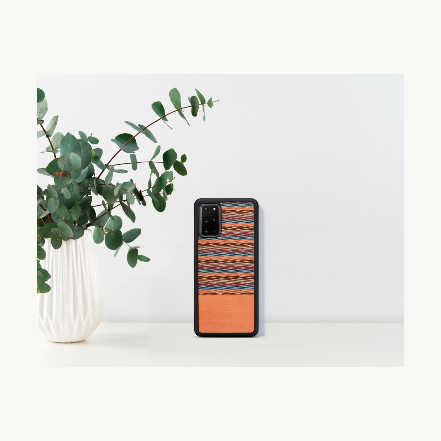 Man&Wood case for Galaxy S20+ browny check black