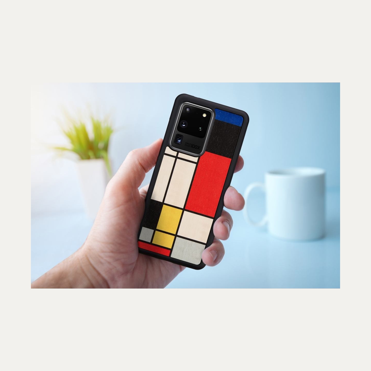 Man&Wood case for Galaxy S20 Ultra mondrian wood black