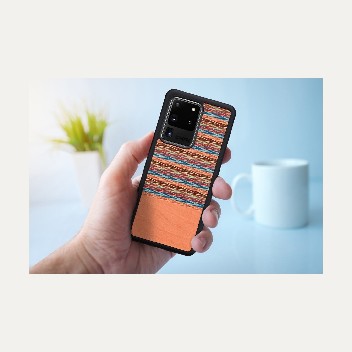 Man&Wood case for Galaxy S20 Ultra browny check black