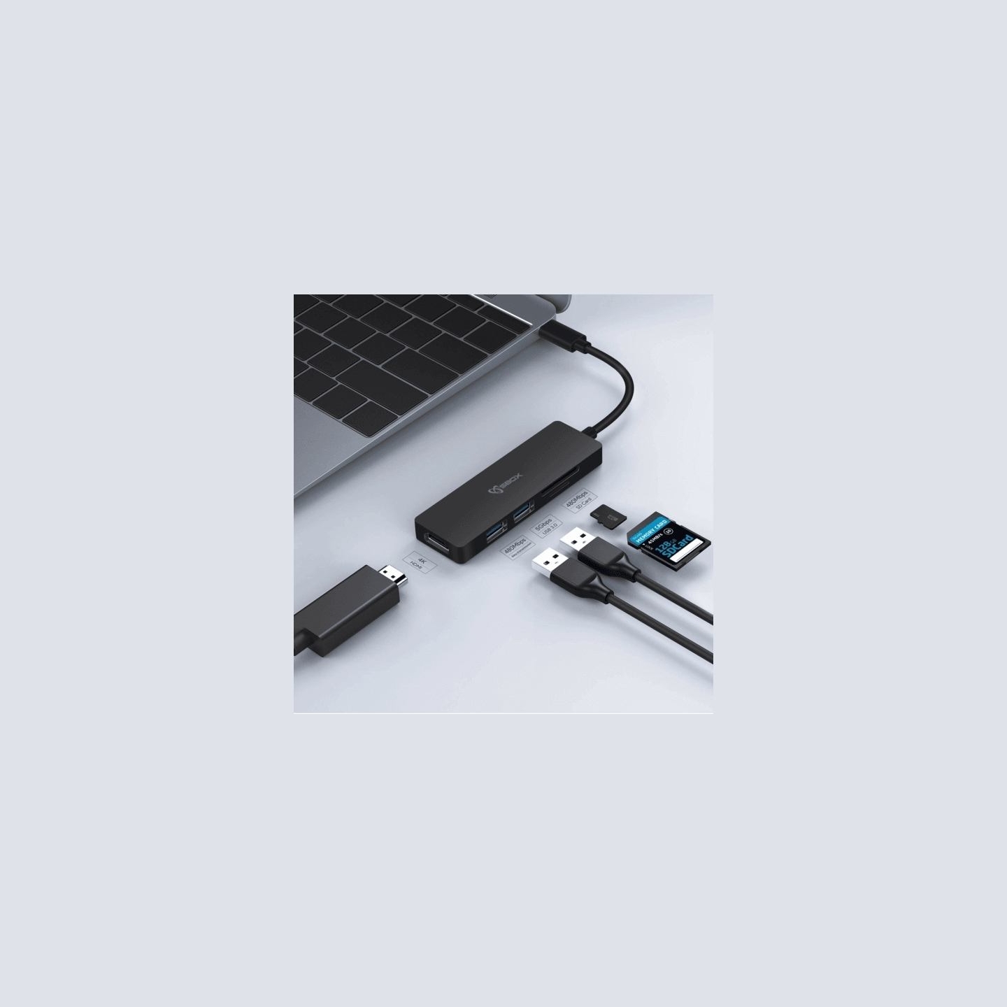 Sbox TCA-51 USB Type-C->HDMI/USB-3.0/SD+TF