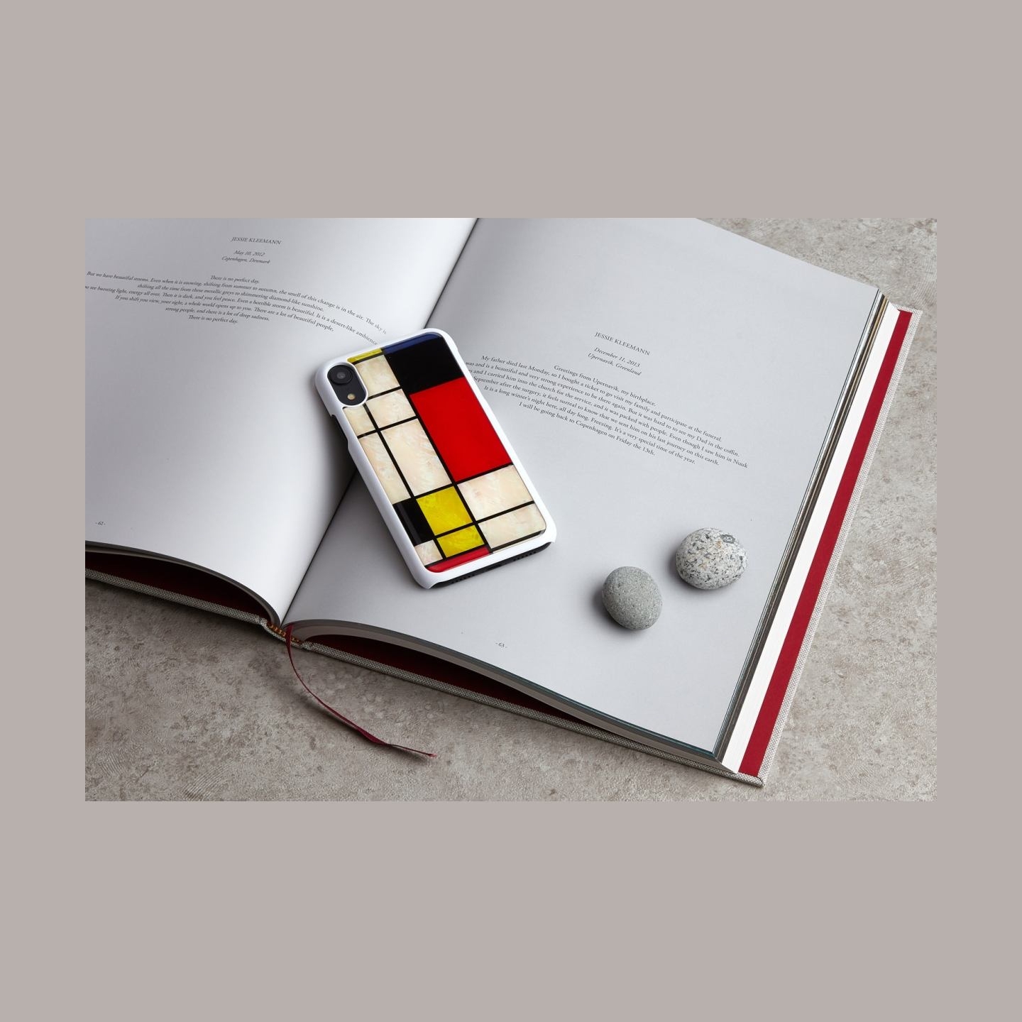Ikins SmartPhone case iPhone XR mondrian white
