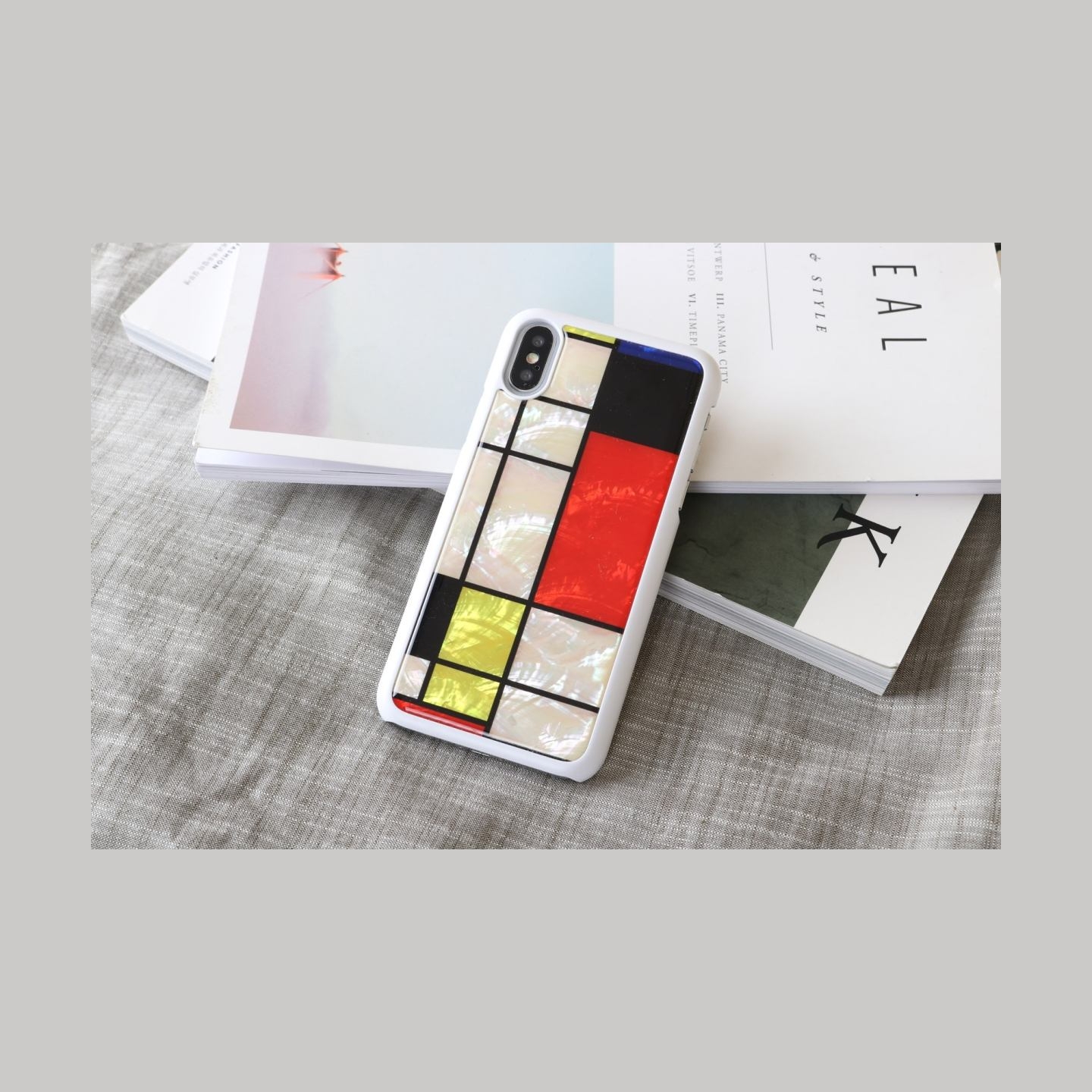 Ikins SmartPhone case iPhone XS/S mondrian white