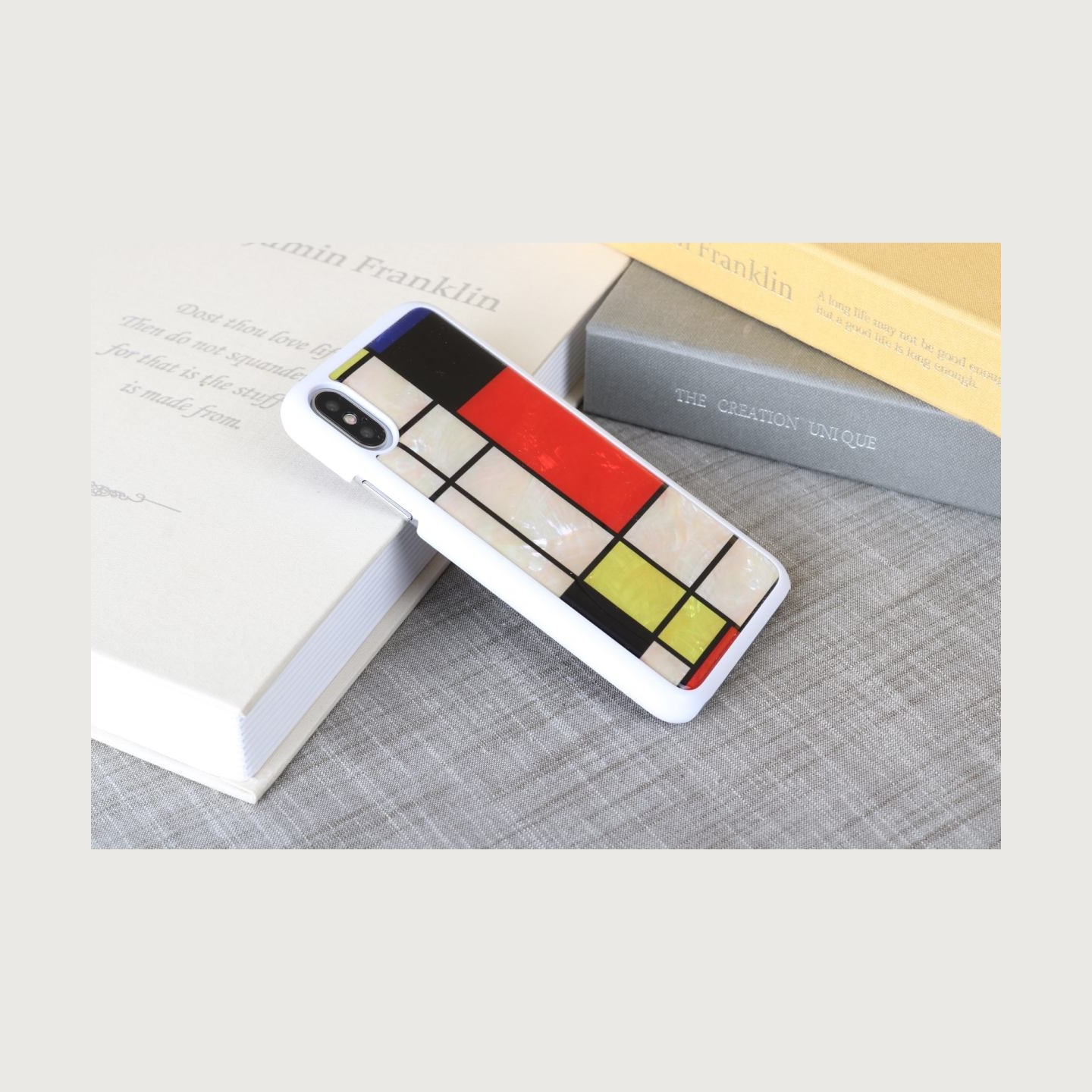 Ikins SmartPhone case iPhone XS/S mondrian white