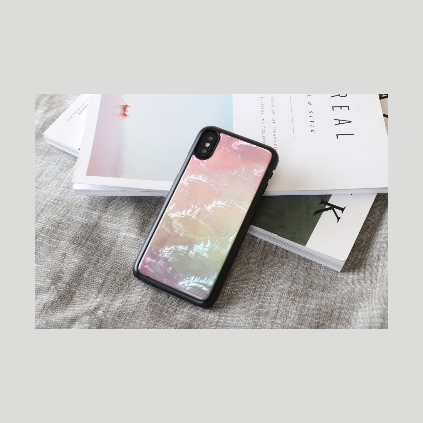 Ikins SmartPhone case iPhone XS/S water flower black
