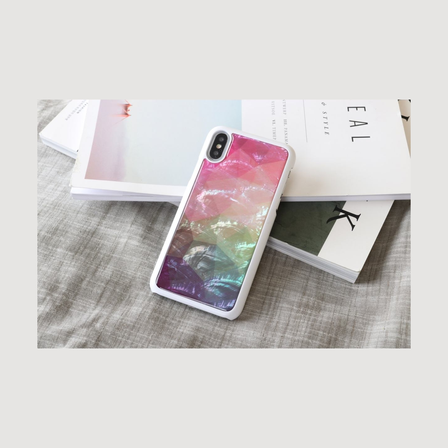 Ikins SmartPhone case iPhone XS/S water flower white