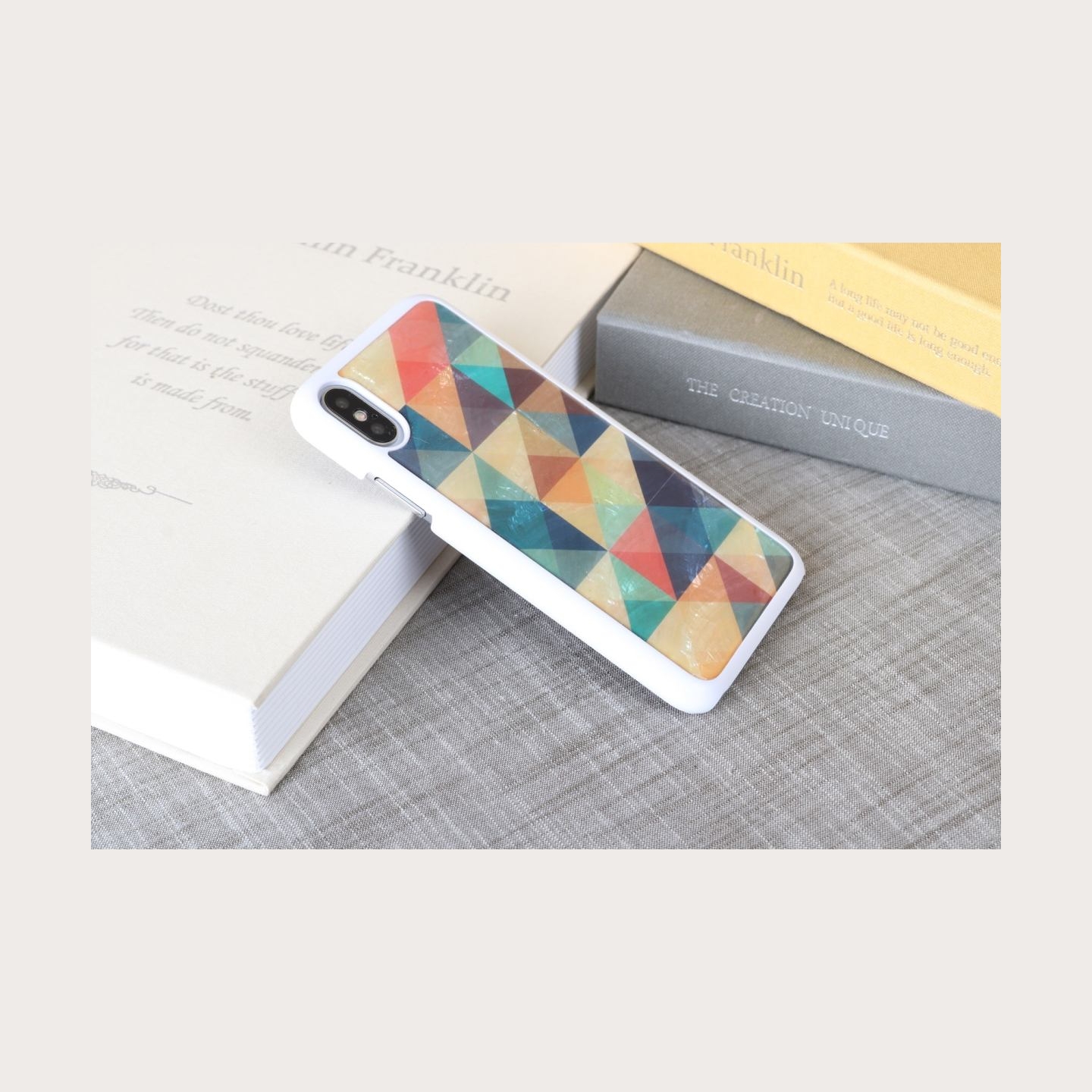 Ikins SmartPhone case iPhone XS/S mosaic white