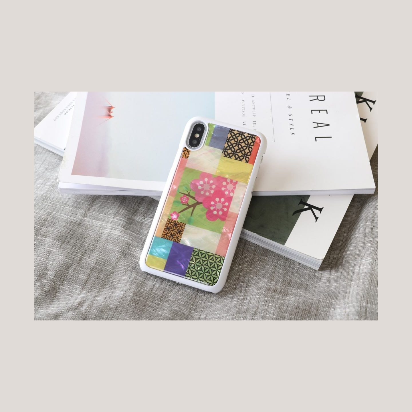 Ikins SmartPhone case iPhone XS/S cherry blossom white