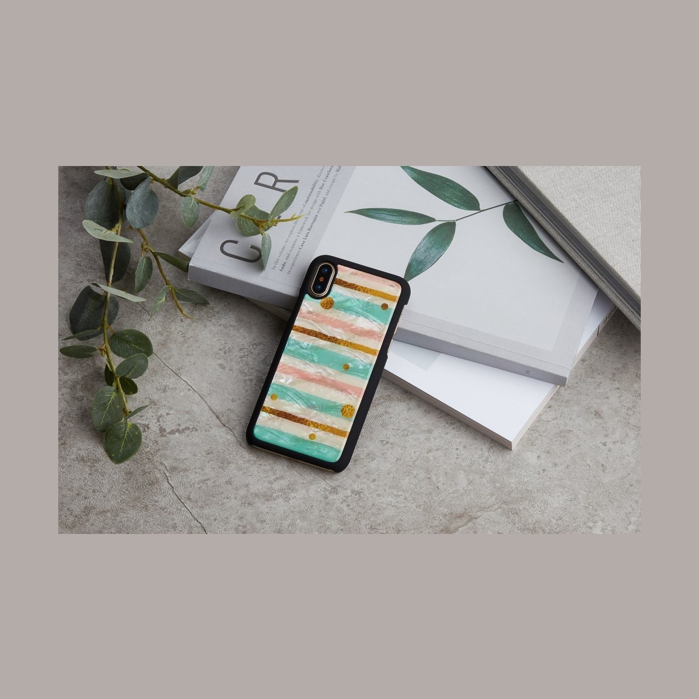 Ikins SmartPhone case iPhone XS/S pop mint black