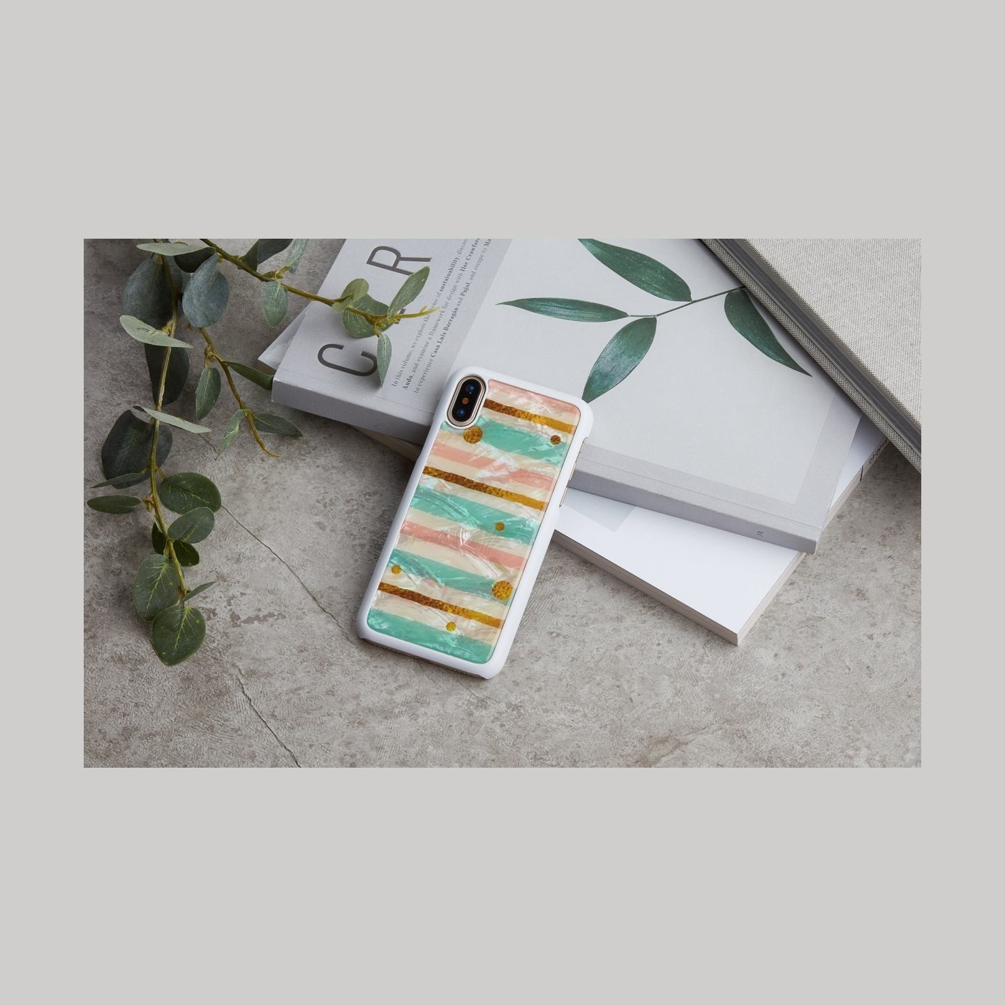 Ikins SmartPhone case iPhone XS/S pop mint white
