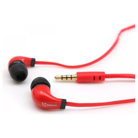 Sbox Stereo Earphones With Microphone EP-038 Red