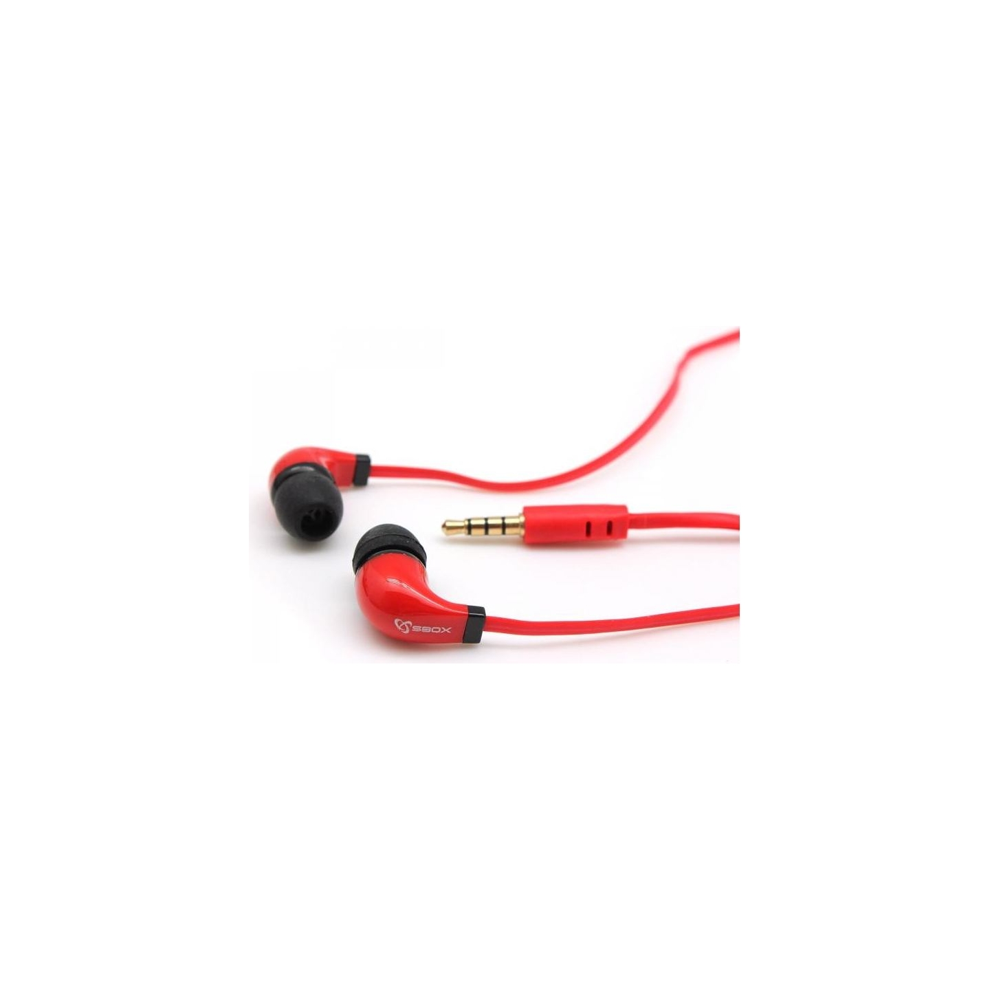 Sbox Stereo Earphones With Microphone EP-038 Red