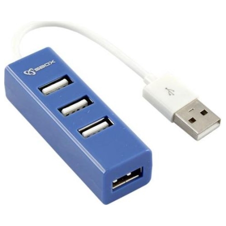 Sbox H-204 USB 4 Ports USB HUB Blueberry Blue