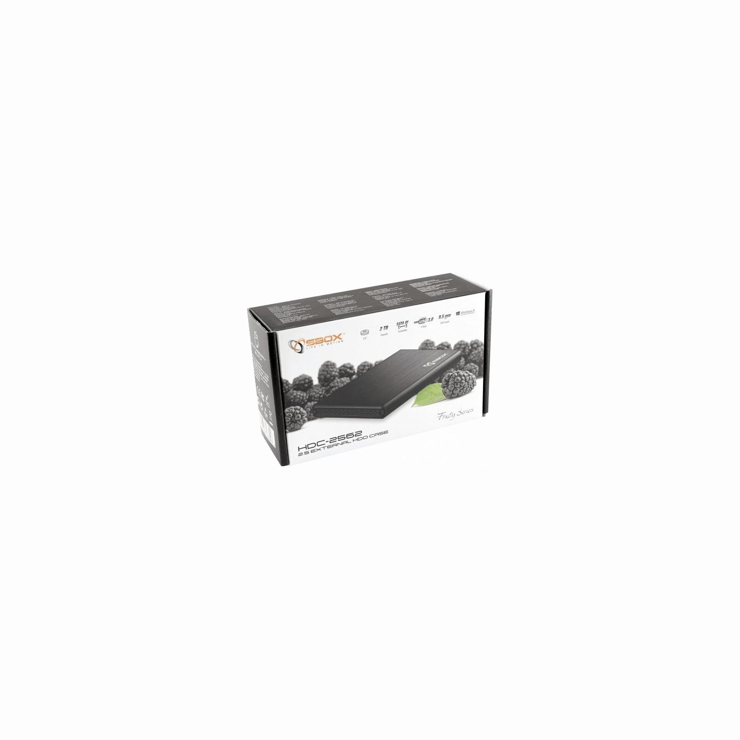 Sbox HDC-2562B 2.5 External HDD Case Blackberry Black