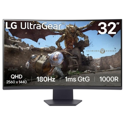LG LCD Monitor|LG|32GS60QC-B|32"|Gaming/Curved|Panel VA|2560x1440|16:9|180 Hz|Matte|1 ms|Tilt|32GS60QC-B
