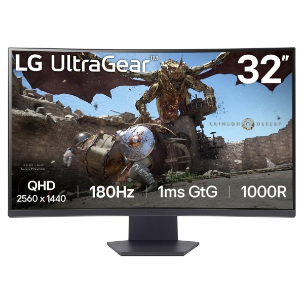 LG LCD Monitor|LG|32GS60QC-B|32"|Gaming/Curved|Panel VA|2560x1440|16:9|180 Hz|Matte|1 ms|Tilt|32GS60QC-B