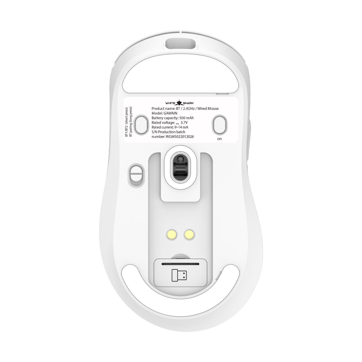 White Shark GAWAIN-W 500mAh/12000DPI/56g, White