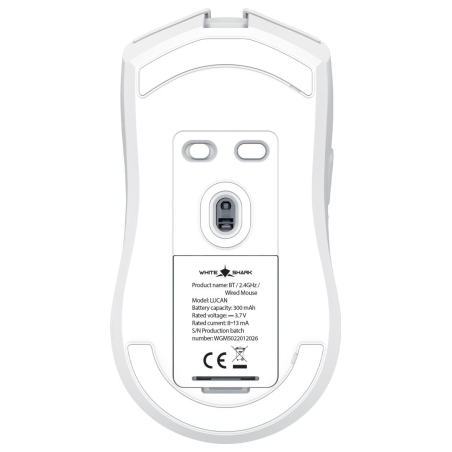 White Shark LUCAN-W WGM-5022 12000 DPI Wireless Gaming Mouse, White