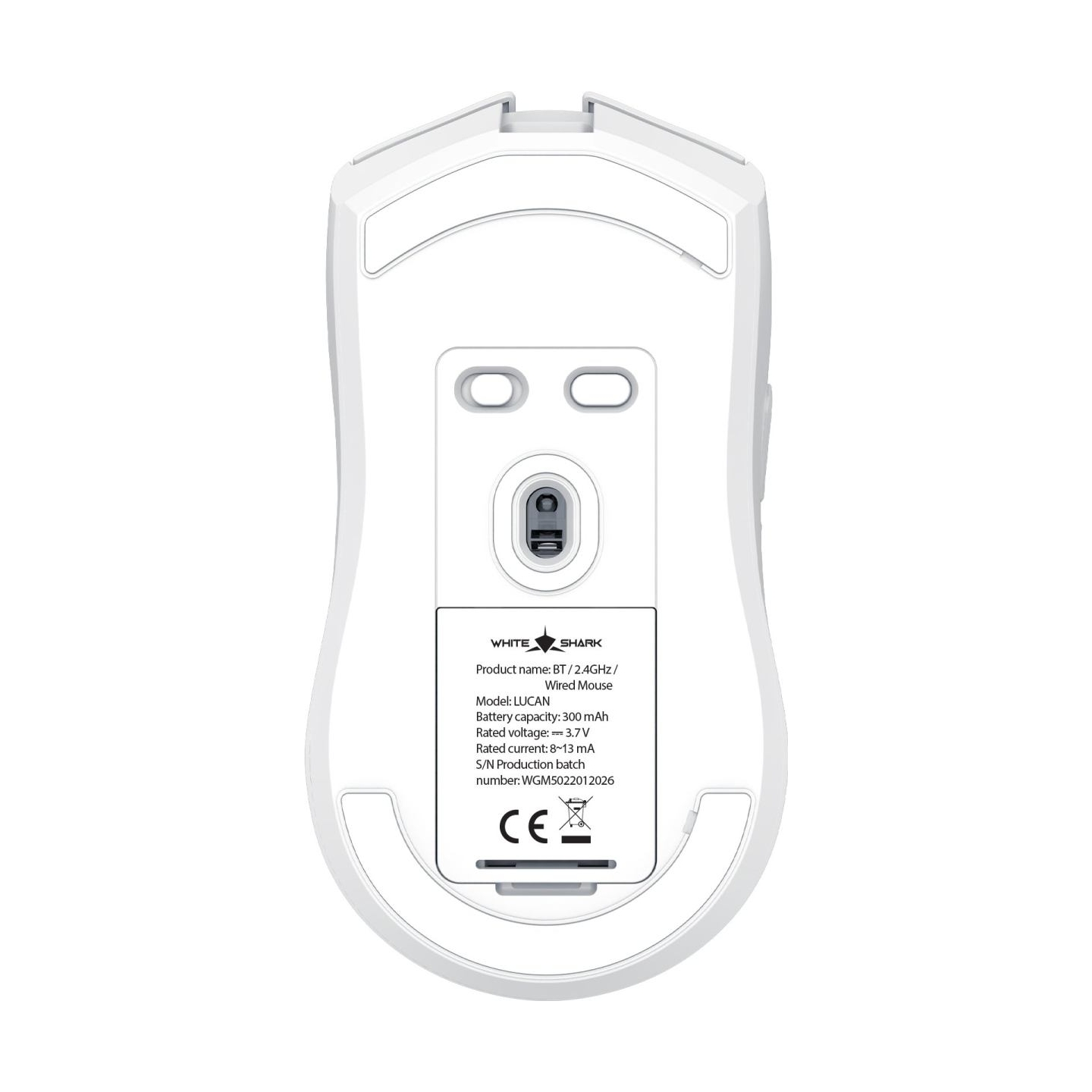White Shark LUCAN-W WGM-5022 12000 DPI Wireless Gaming Mouse, White